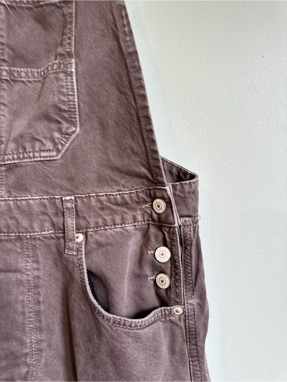 We The Free Good Luck Barrel Overalls Womens Medium Chocolate Mousse Brown - Picture 3 of 10